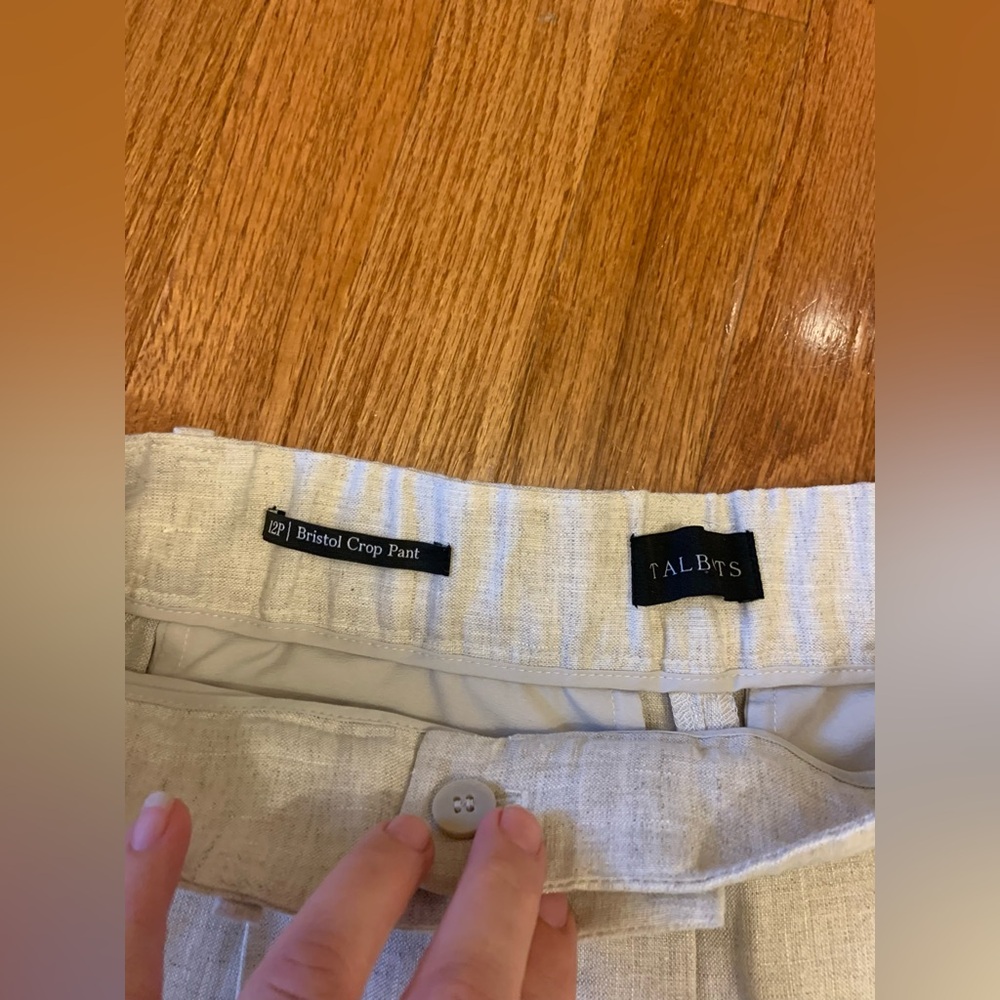 Talbots Bristol Crop Pants-100% Linen-12P - Picture 2 of 4